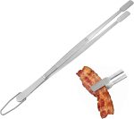 13 Inch Food Tweezers Stainless Steel Cooking Tongs Tweezers Long Professional Metal Tongs for Cooking Skinny Tinned Fish Tong for Cookings, Chef, Serving Food
