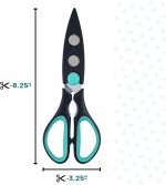 All Purpose Kitchen Shears with Protective Sheath, 8 Inch, Dishwasher Safe, Stainless Steel Food Scissors with Micro-Serrated Blades, Soft Grip Comfort Handle, Durable Utility Kitchen Shears - Image 2