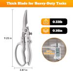 Heavy Duty Kitchen Scissors, Poultry Shears for Meat, Chicken, Bone, Turkey, Fish. Multi-Purpose Kitchen Shears With Anti-Slip Handle, Spring Loaded, Dishwasher Safe - Image 2