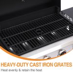 4 Burner Propane Gas Grill, Portable BBQ Grill with Cast Iron Grate & Griddle Pan, Folding Side Table for Camping Backyard, 40000 BTU Easy-Clean Outdoor Cooking - Image 2