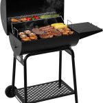 28 Inch Barrel Charcoal Grill with Warming Rack, Outdoor BBQ Grill with 626 Sq. In. Grilling Space for Backyard, Patio and Parties, Black